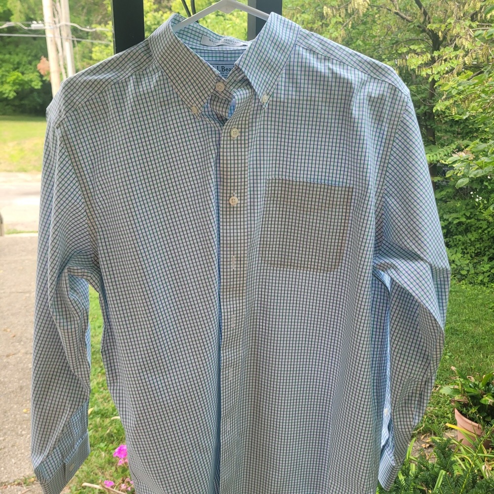 L.L. Bean Men's Long Sleeve Shirt Wrinkle Resistant Size L